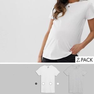 Maternity ultimate t-shirt with crew neck in 2 pack SAVE